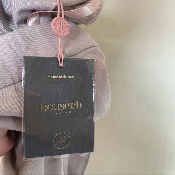 NWT House of CB Alivia BEIGE LOOSE FIT TROUSERS straight leg minimalist size M - Picture 13 of 16